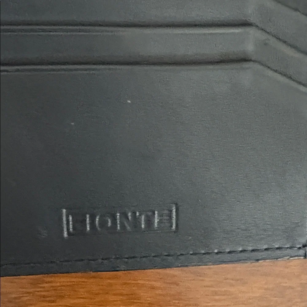 Woven Leather Bi-Fold Wallet in Black